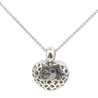 Pasquale Bruni Mother of Pearl and Diamond Puffy Heart Pendant in 18K White Gold