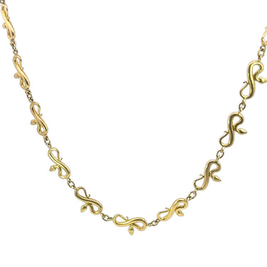 Modern Snake Bow Link Diamond Necklace in 18K Gold ~4.5ctw Diamonds