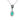 Modern Pear Shaped Emerald and Diamond Drop Pendant Necklace in 18K White Gold