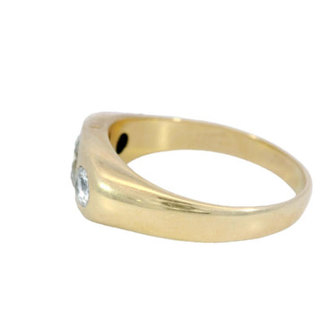 Vintage Three Stone Diamond Gypsy Ring 14K Yellow Gold ~1.15 Carats Total Sz 8.5