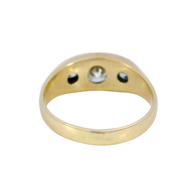Vintage Three Stone Diamond Gypsy Ring 14K Yellow Gold ~1.15 Carats Total Sz 8.5