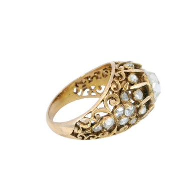 Victorian Diamond Engagement Ring 1.26ctw Rose Cut Diamonds Yellow Gold Sz 6
