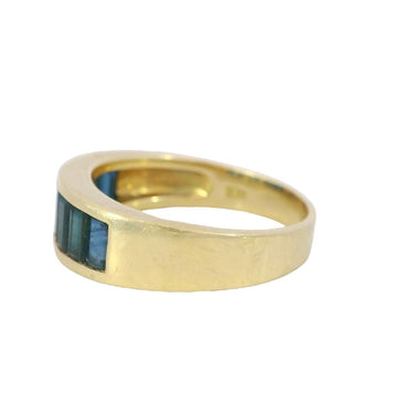 Vintage Sapphire Baguette Ring 18K Yellow Gold ~2ctw Size 7