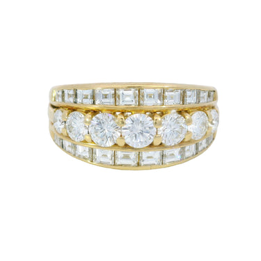 Vintage 18K Diamond Stacker Ring ~1.8ctw Yellow Gold Size 5.75