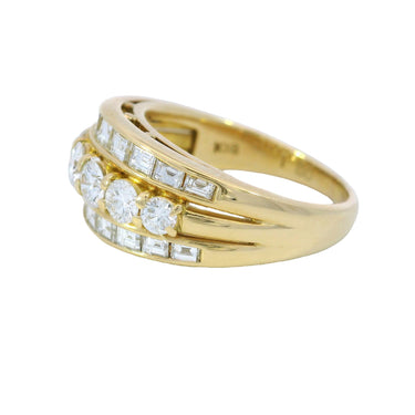 Vintage 18K Diamond Stacker Ring ~1.8ctw Yellow Gold Size 5.75