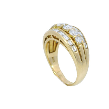Vintage 18K Diamond Stacker Ring ~1.8ctw Yellow Gold Size 5.75