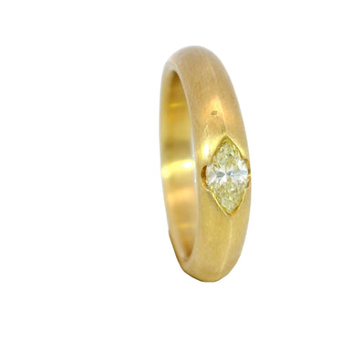 18K Marquise Diamond Band Stacker Ring Yellow Gold ~.33ctw