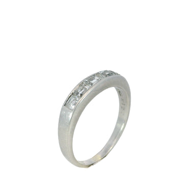 Art Deco Diamond Band Half Eternity Stacker Palladium ~1.22ctw