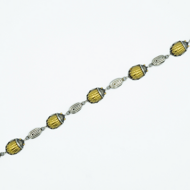 1993 Tiffany & Co. Scarab Link Bracelet in 18k Gold and 925 Sterling Silver