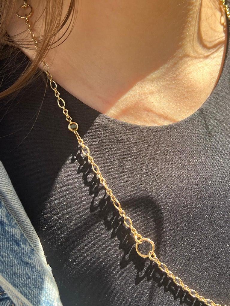 Modern 18 Karat John Hardy Bamboo Collection Citrine Station Necklace