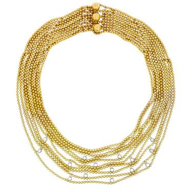 Cartier Draperie Diamond Necklace 10 Row 18K Yellow Gold With Box