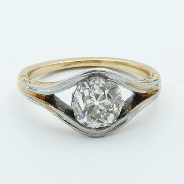 Edwardian 18 Karat and Silver Topped 2.4 Carat Old Mine Diamond Engagement Ring