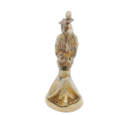 Victorian Antique Seated Eagle and Shield Charm in 10K Yellow Gold with Enamel