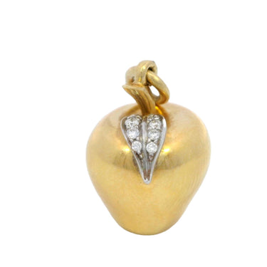 Tiffany & Co. Diamond Apple Charm Pendant in 18 Karat Yellow Gold