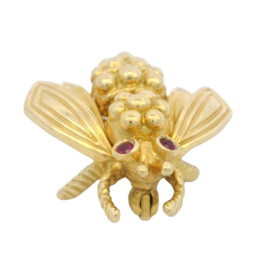 Tiffany & Co Ruby Eyed Bee Brooch Pin Made in 18K Yellow Gold