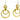 IPPOLITA Puffy Hammered Jet Set Earrings in 18K Yellow Gold