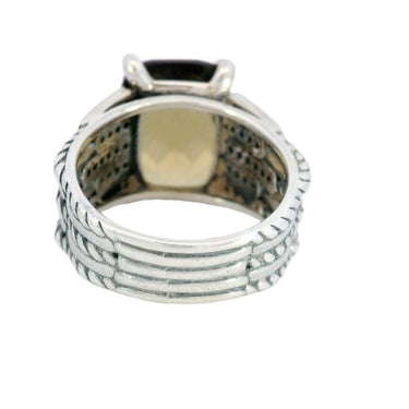 David Yurman Smoky Quartz and Diamond Sterling Silver Ring