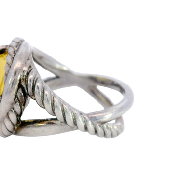 David Yurman Infinity Ring with Lemon Citrine Made in Sterling Silver