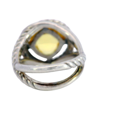 David Yurman Infinity Ring with Lemon Citrine Made in Sterling Silver