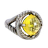 David Yurman Infinity Ring with Lemon Citrine Made in Sterling Silver