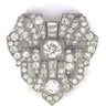 French Platinum Art Deco Diamond Clip-on Brooch ~1.4ct Center Diamond and 6.3ctw