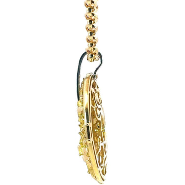 Large Carrera Y Carrera Dragon Pendant Necklace with Diamonds 18K Yellow Gold