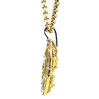 Large Carrera Y Carrera Dragon Pendant Necklace with Diamonds 18K Yellow Gold