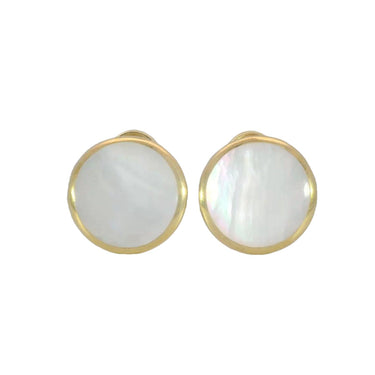 Ippolita Lollipop Round Mother of Pearl Clip on Earrings in 18 Karat Gold