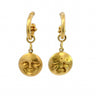 Vintage Happy and Sad Faced Figural Day and Night Earrings in 18K Gold