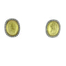 Designer Diamond Gold Coin Stud Earrings 18K Yellow Gold by MAZ