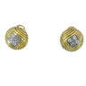 Designer 18K Diamond Button Earrings by MAZ Omega Clip Back ~.24ctw