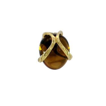 John Hardy Bamboo Stud Earrings Orange Gemstone 18k Yellow Gold