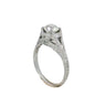 Art Deco Platinum Filigree Diamond Engagement Stackable Ring ~.82ctw