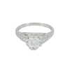 Art Deco Platinum Filigree Diamond Engagement Stackable Ring ~.62ctw