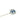 French Art Deco Stickpin Blue Sapphire Diamond 18K White Gold