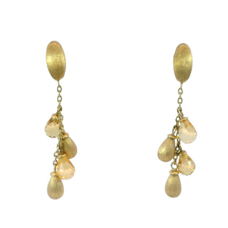 Marco Bicego Citrine Siviglia Single Strand Dangle Earrings 14k Yellow Gold