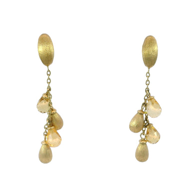 Marco Bicego Citrine Siviglia Single Strand Dangle Earrings 14k Yellow Gold