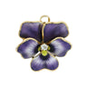 Art Nouveau Pansy Flower Enamel Pendant Brooch in 14K Yellow Gold