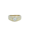 Vintage Diamond Gypsy Ring Bezel Set 14K Yellow Gold ~.63ct Center