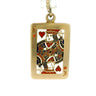 King of Hearts Charm Pendant 14K Yellow Gold Enamel King Card Vintage