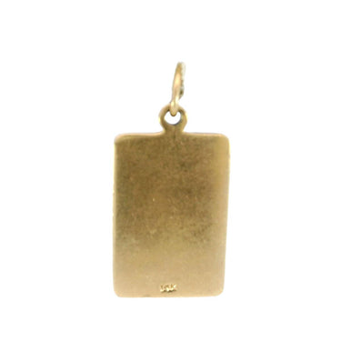 King of Hearts Charm Pendant 14K Yellow Gold Enamel King Card Vintage