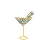 Vintage Martini Glass Charm Pendant in 10 Karat Yellow Gold