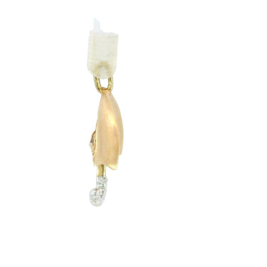 Vintage Umbrella Diamond Charm Pendant 14 Karat Yellow Gold