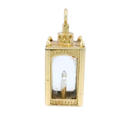 Vintage Diamond Lantern Pendant 14K Yellow Gold