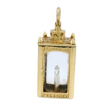 Vintage Diamond Lantern Pendant 14K Yellow Gold