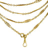 Art Nouveau Long Chain With Dog Clasp 18K Yellow Gold 60" in Length