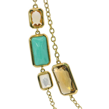 Ippolita Rock Candy Layered Necklace 18K Yellow Gold 40" Length Multi-Stones