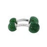 Cartier Jade Bead Cufflinks Diamond Accents in 18K White Gold