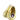 French Doppio Ring Peridot Amethyst Double Row Ring in 18K Yellow Gold