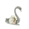 Vintage Diamond Swan Brooch Baroque Pearl Palladium ~1.28ctw